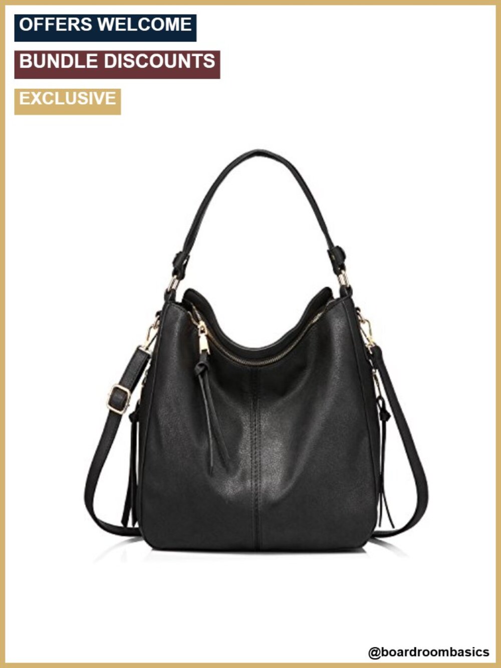 Faux Leather Hobo Crossbody Bag Large Shoulder Purse with Tassels